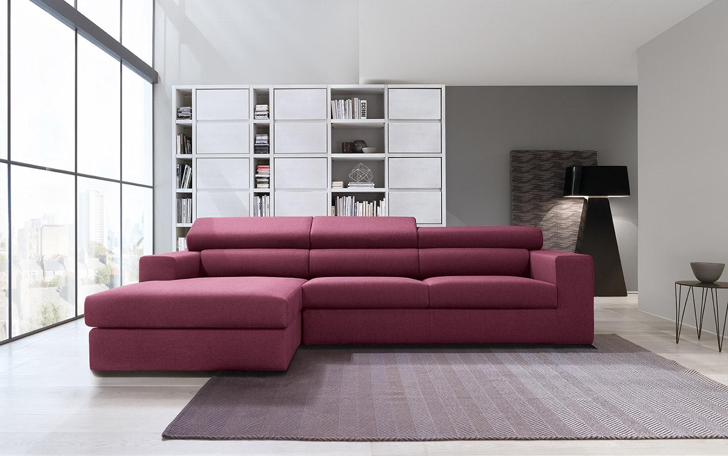 GINGER - Sofá moderno con reposacabezas reclinable